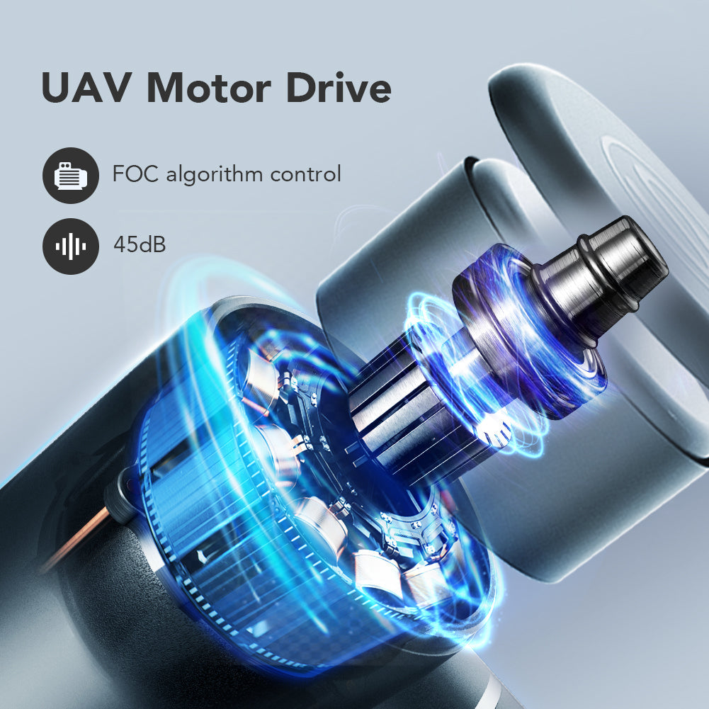 Ergonomisk utformet massasjepistol F3 i grå, ideell for restitusjon etter trening.