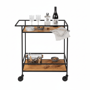 Vita barvogn med 2 hyller sort 68 x 40 x 79 cm - Lindas Dekor