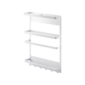 Magnetisk oppbevaringshylle til kjøleskap i hvit med krokrekke