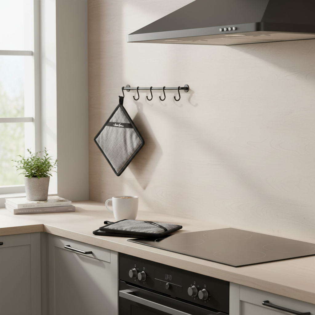 Gryteklut 22 x 22 cm med brodert Halvor Bakke logo