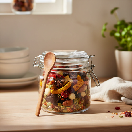 sylteglass 500 ml med patentlokk klart glass