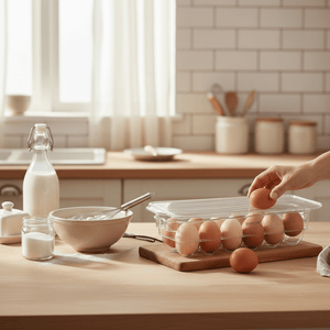 Oppbevaringsboks til 12 egg med lokk - Lindas Dekor