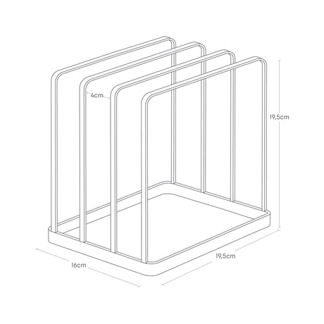 Oppbevaringsstativ for skjærebrett, stekeplater og serveringsbrett