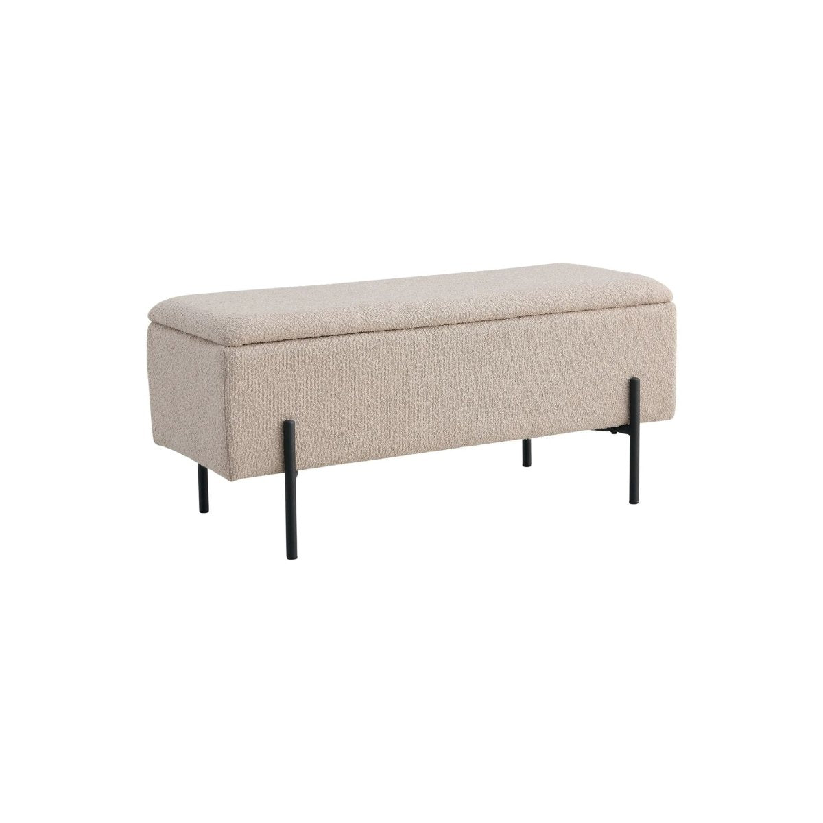 Watford oppbevaringsbenk bouclé beige 95 x 36,5 x 43 cm, House Nordic