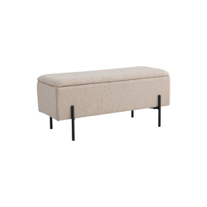 Watford oppbevaringsbenk bouclé beige 95 x 36,5 x 43 cm, House Nordic