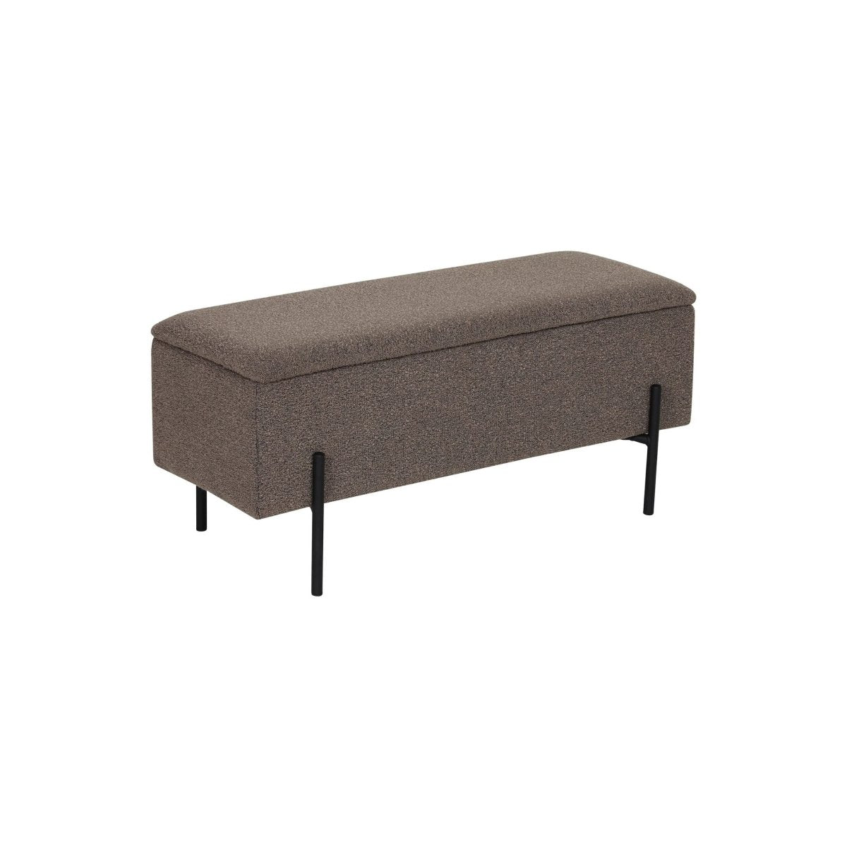 Watford benk med oppbevaring, boulcé brun 95 x 36,5 x 34 cm - Lindas Dekor Benk med oppbevaring