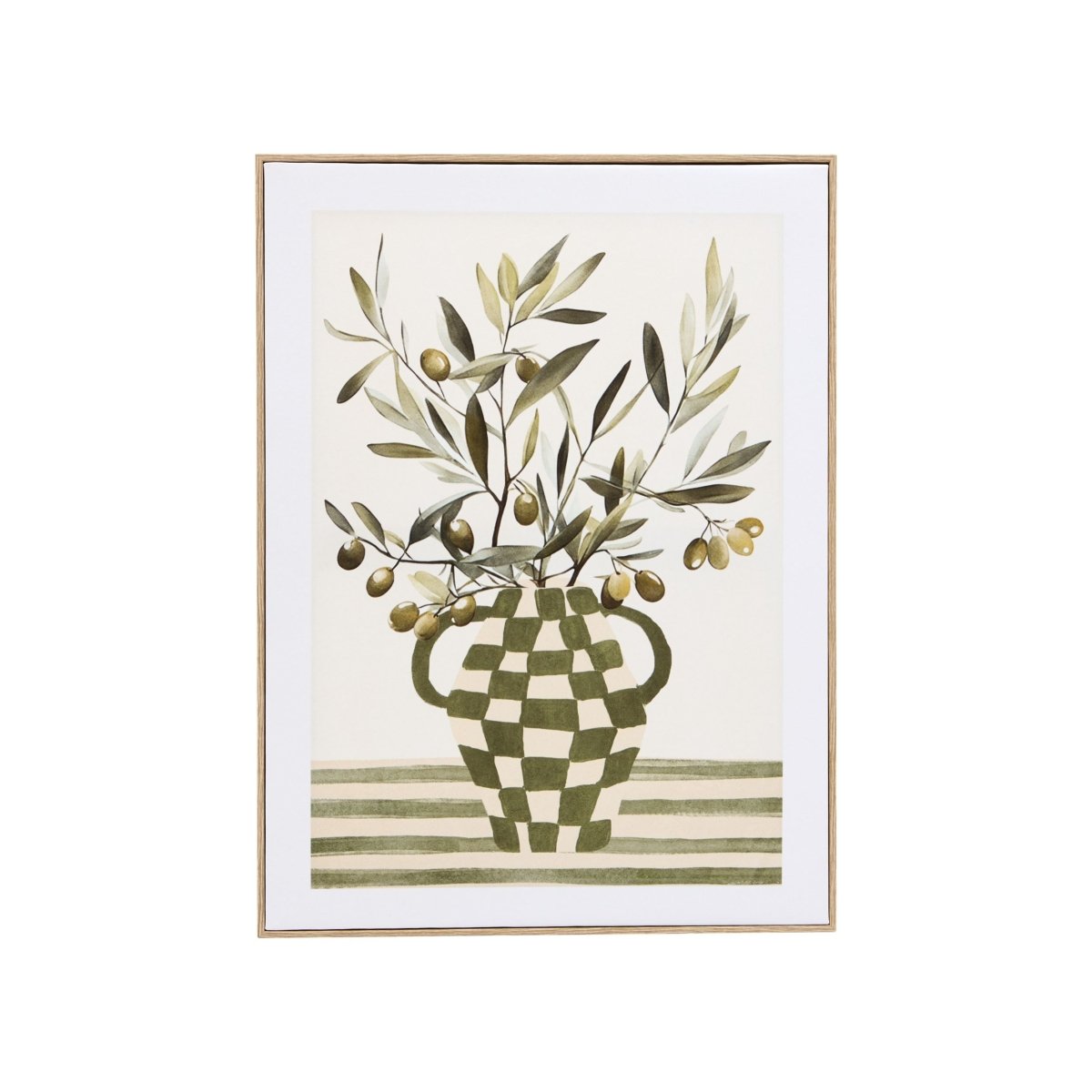 Innrammet lerretsbilde med olivenmotiv Claudia 45 x 60 cm