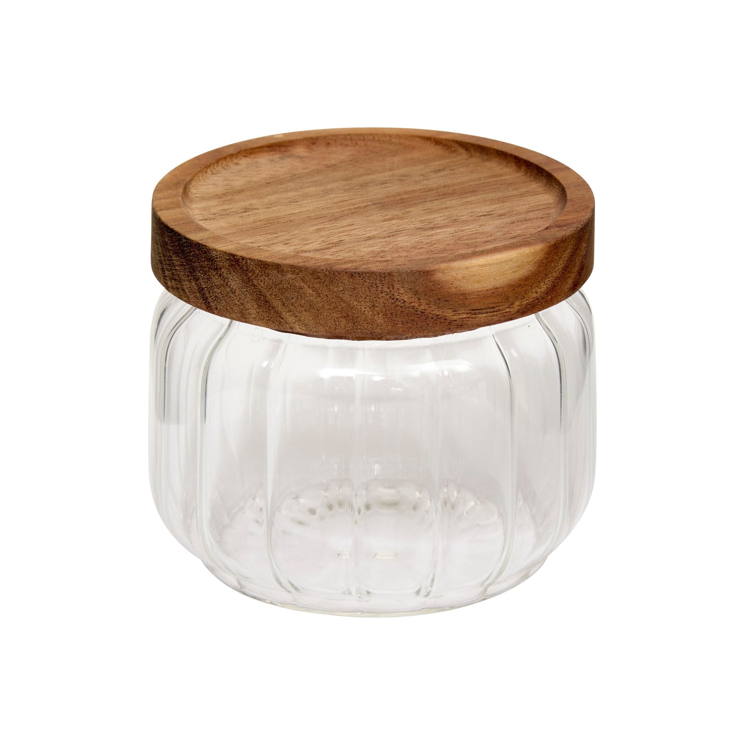Glasskrukke med akasielokk 300 ml