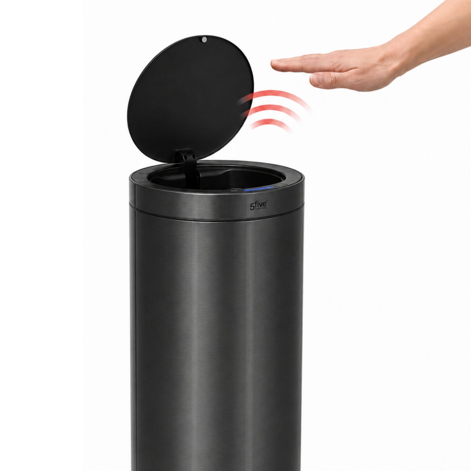 Genial søppelbøtte med sensor, der åbner sig, når man nærmer seg. 