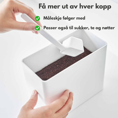 Stablebar Yamazaki kaffefilterboks med lokk for organisering av kaffeutstyr.