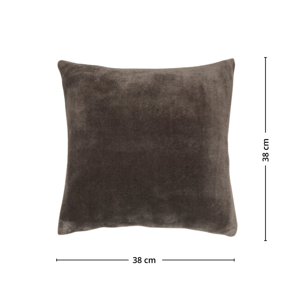 Mørk grå Ollis flanellpute 38 x 38 cm på hvit bakgrunn