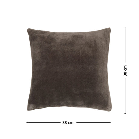Ollis mörkgrå flanellpute med måtten 38 x 38 cm på vit bakgrund
