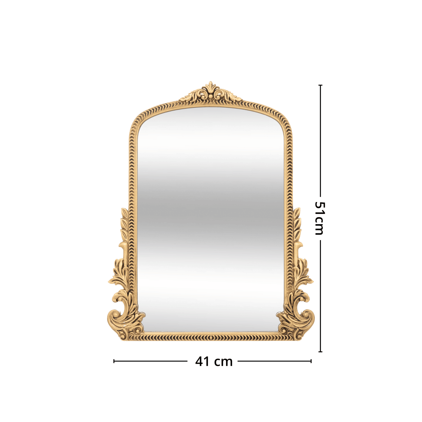 Veggspeil med gullfarget ramme Victoria 41 x 51 cm