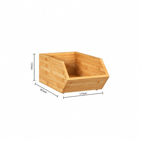 Stablebar organiser i bambus medium, mål på organiseren