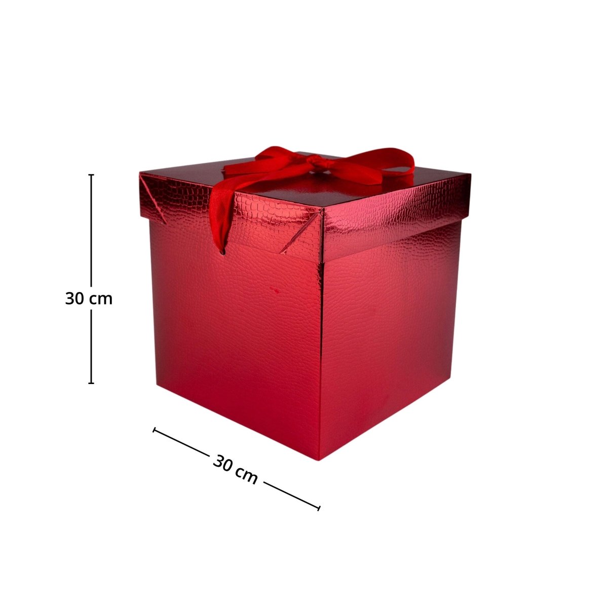 Gaveeske sammenleggbar rød 30 x 30 cm - Lindas Dekor Gaveeske