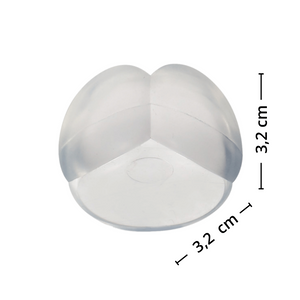 Transparent hjørnebeskytter med mål 3,2 x 3,2 cm for bord, kommode og andre møbler