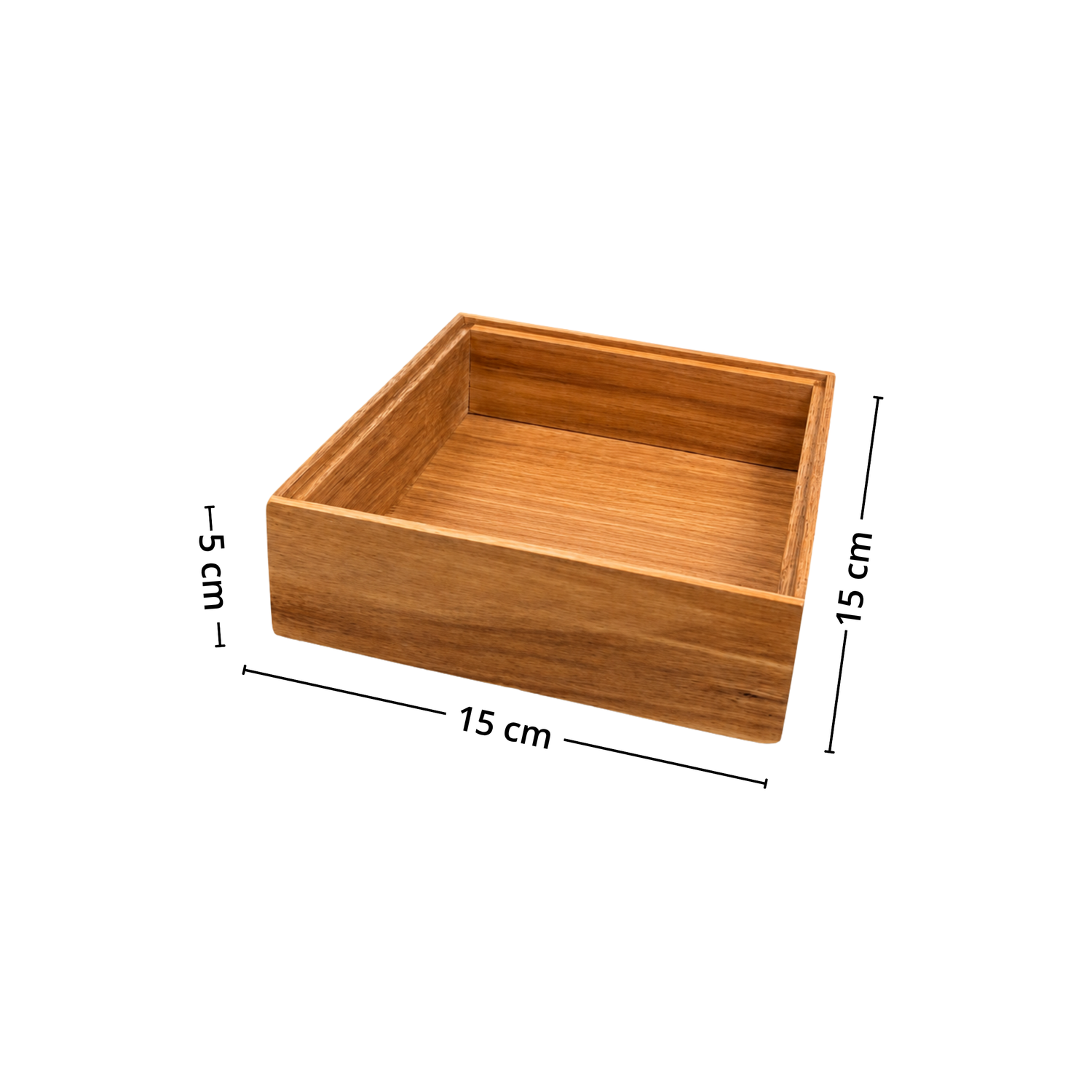 Stapelbar organiseringbricka i trä/akacia 15 x 15 x 5 cm 