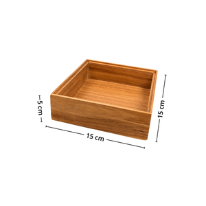 Stapelbar organiseringbricka i trä/akacia 15 x 15 x 5 cm 