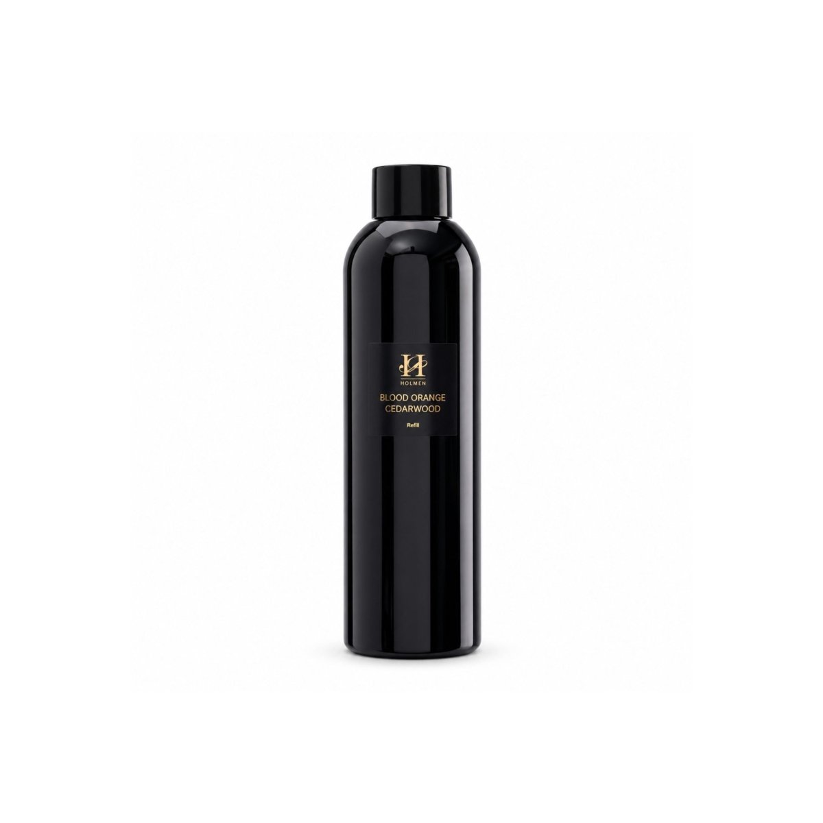 Svart Milano duftrefill 200 ml Blood Orange Cedarwood fra Holmen på hvit bakgrunn.