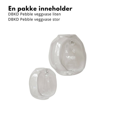 2 - pk DBKD Pebble veggvase liten + stor - Lindas Dekor