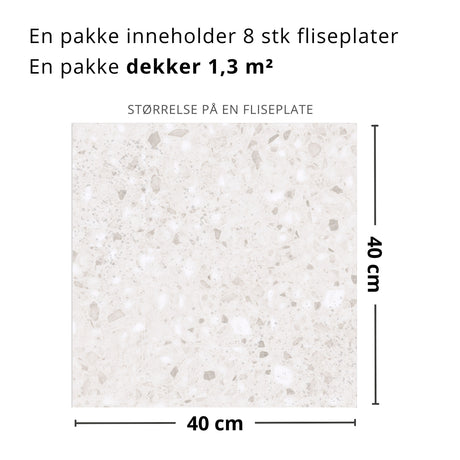 Lisboa Terrazzo hvit selvklebende fliser