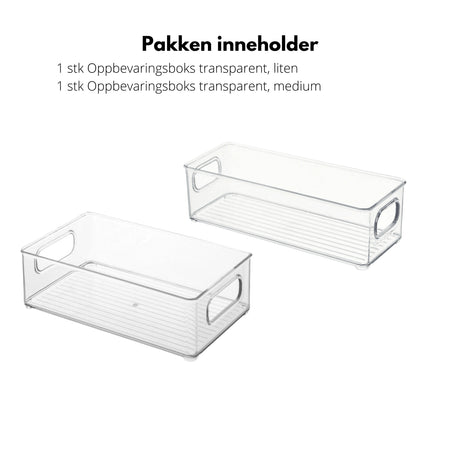 Transparent oppbevaringsboks til krydderglass og små matvarer i skuff
