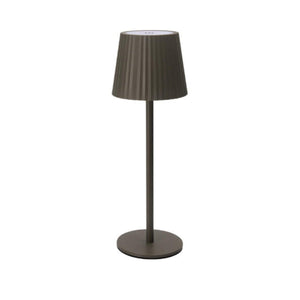 LED bordlampe i taupe med USB lading og varmhvitt lys
