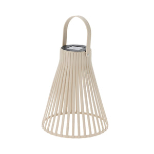 Beige solarlykt i metall 11,5 x 14 cm til terrasse og hage