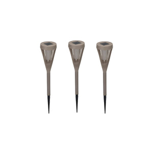 3-pk Solcellelykt brun 8 x 47 cm