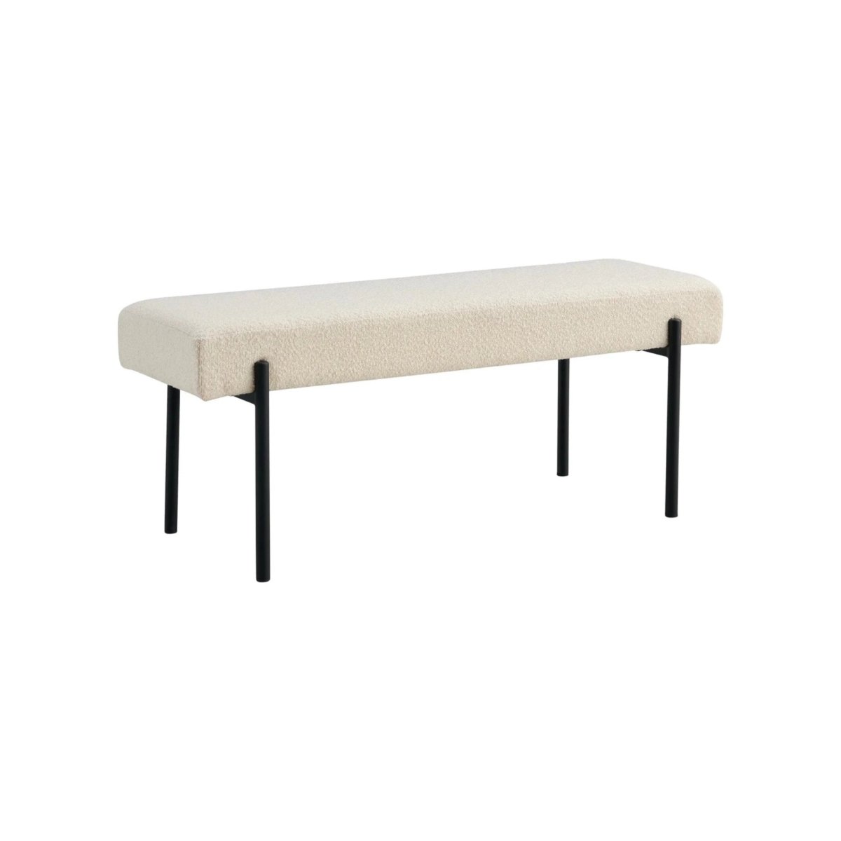 Swindon benk bouclé hvit 100 cm - Lindas Dekor