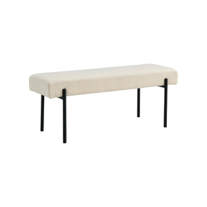 Swindon benk bouclé hvit 100 cm - Lindas Dekor