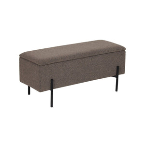 Watford benk med oppbevaring, boulcé brun 95 x 36,5 x 34 cm - Lindas Dekor Benk med oppbevaring