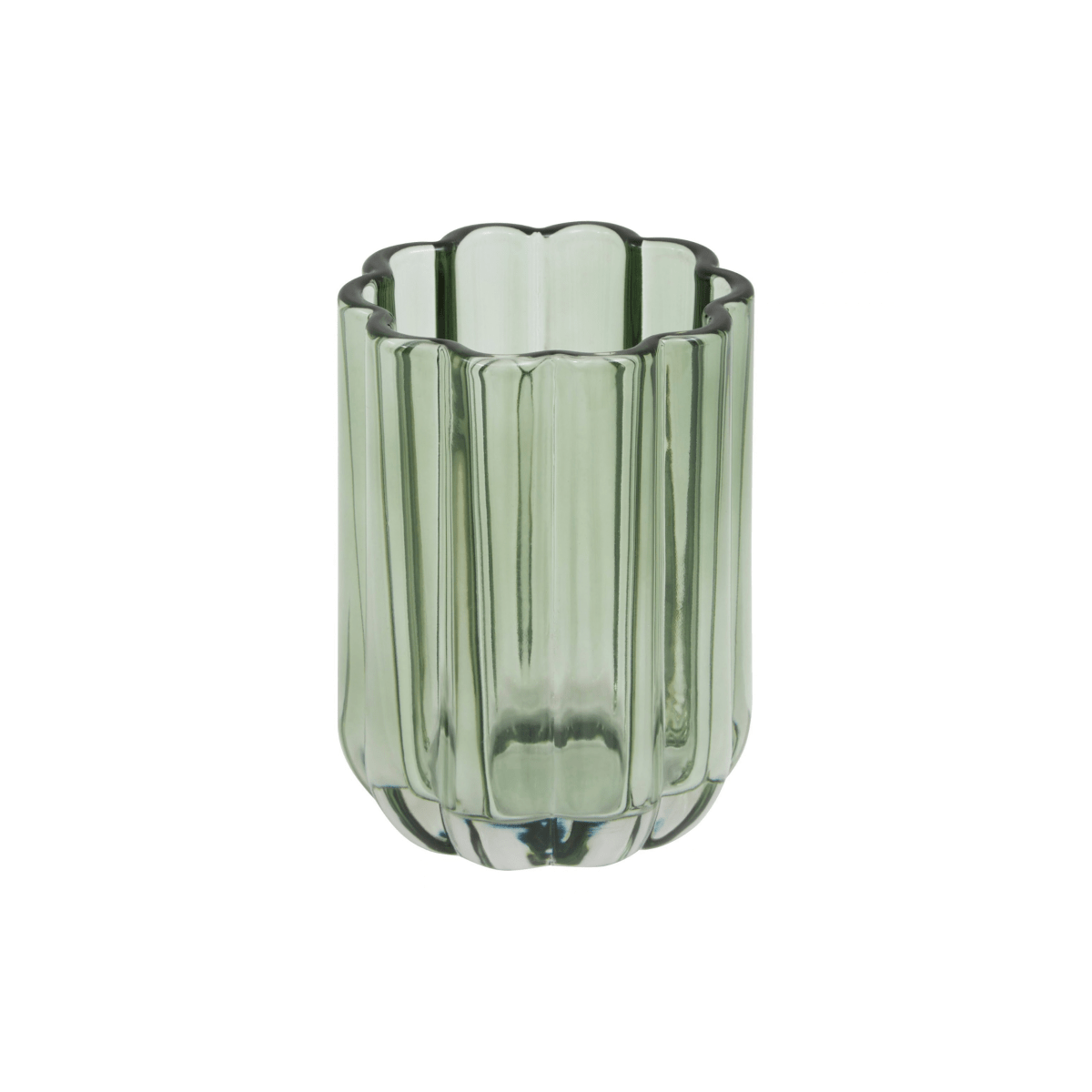 Tannbørsteholder Florea grønt glass 11 cm
