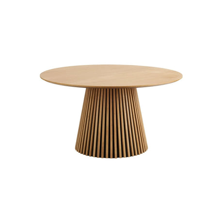 Rundt Osaka spisebord 140 cm i natur eik med spiler understell stamme