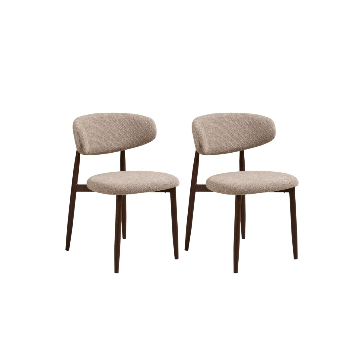 2-pk Levanto spisestol sand/valnötfärgad - Lindas Dekor Spisestol