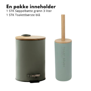 Baderomssett pastell grønn/blå - Lindas Dekor Baderomssett