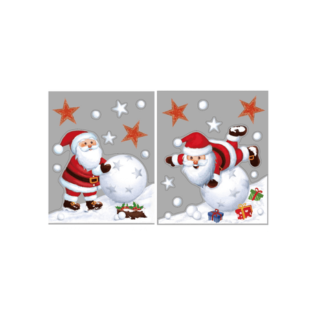 Julestickers nisse med glitter 2 design 29 x 35 cm - Lindas Dekor Wallstickers