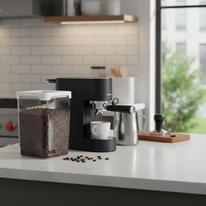 Transparent kjøkkenbeholder til organisering