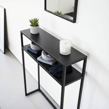Konsollbord sort med hylle 60 x 80,2 cm - Lindas Dekor