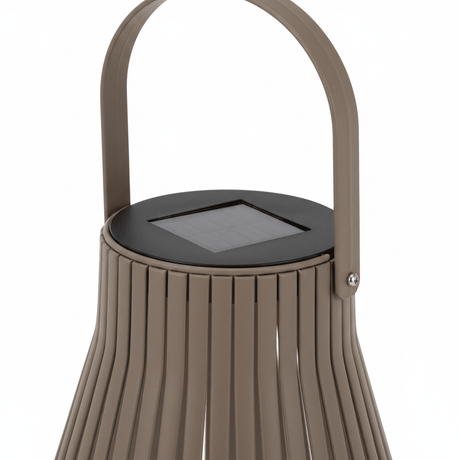 Dekorativ solcellelykt brun 15 x 18 cm til terrasse