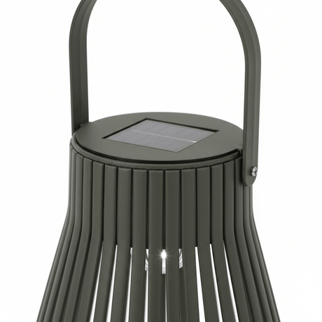 Dekorativ solcellelykt grønn 15 x 18 cm til terrasse
