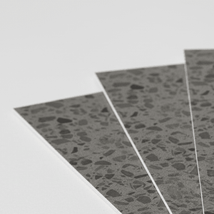 8 - pk Lisboa Terrazzo mørkegrå selvklebende fliser - Lindas Dekor