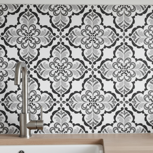 Lisbonne selvklebende fliser nærbilde på kjøkkenvegg