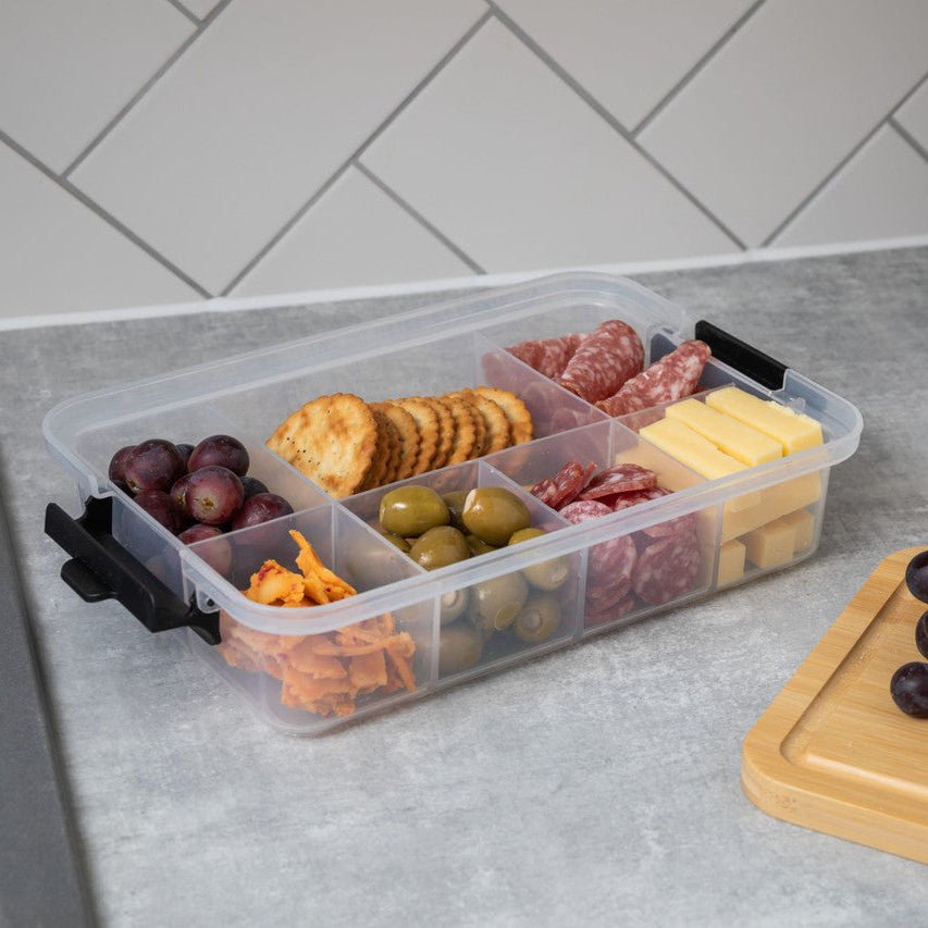 Snackboks med 7 rom og lokk i bambus - Lindas Dekor