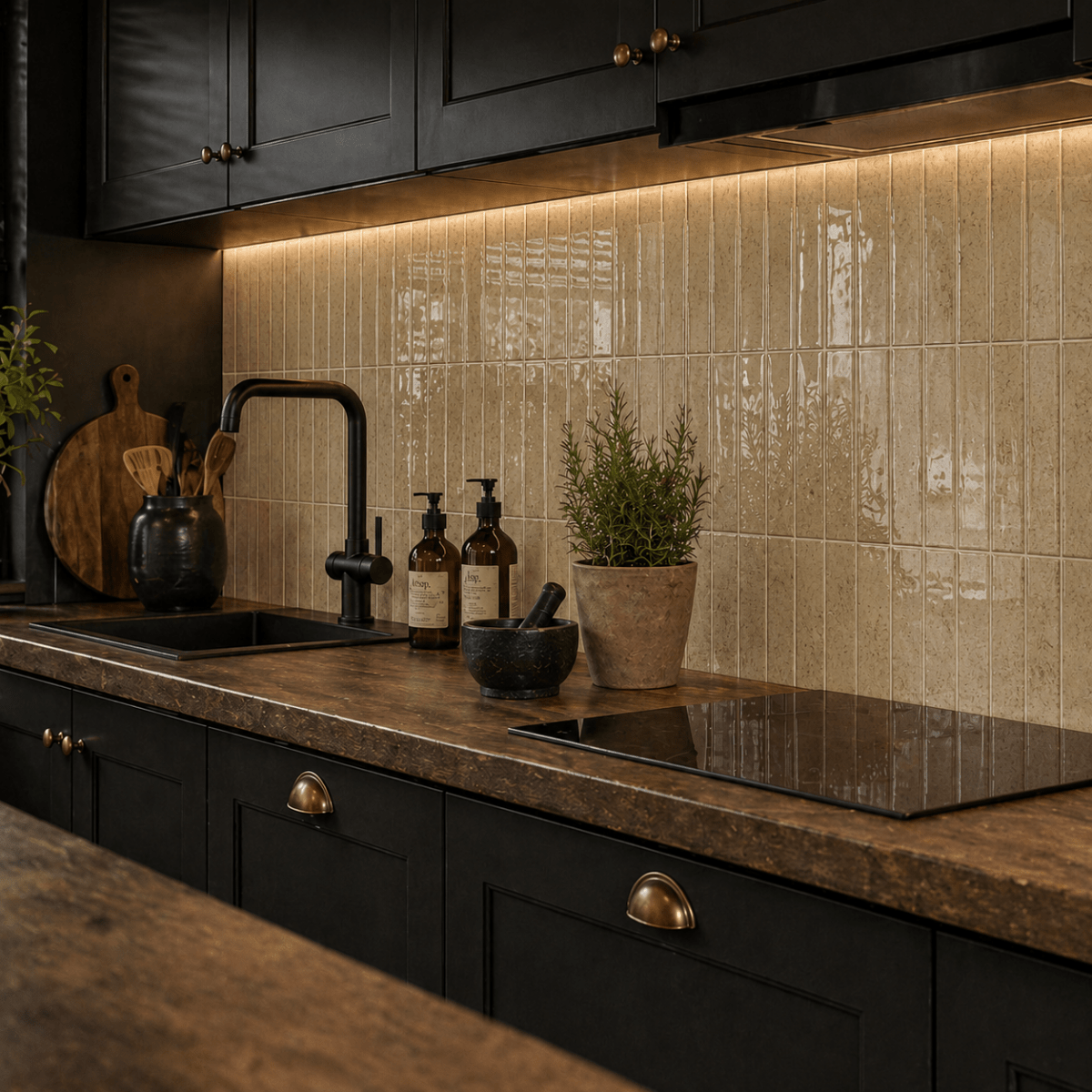 Elegante Louise gloss beige veggfliser 
