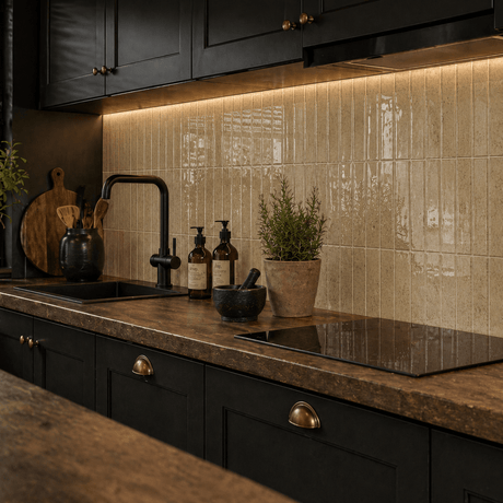 Elegante Louise gloss beige veggfliser 