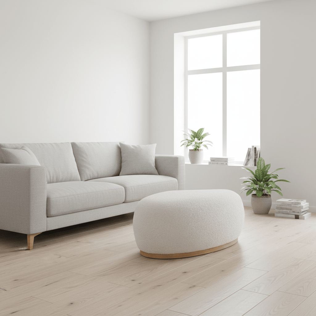 Manhatten puff hvit 54 x 88 x 36 cm - Lindas Dekor