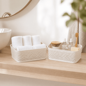 2 - pk Oppbevaringskurv sandfarget 19 x 13,5 x 6 cm - Lindas Dekor Kurv