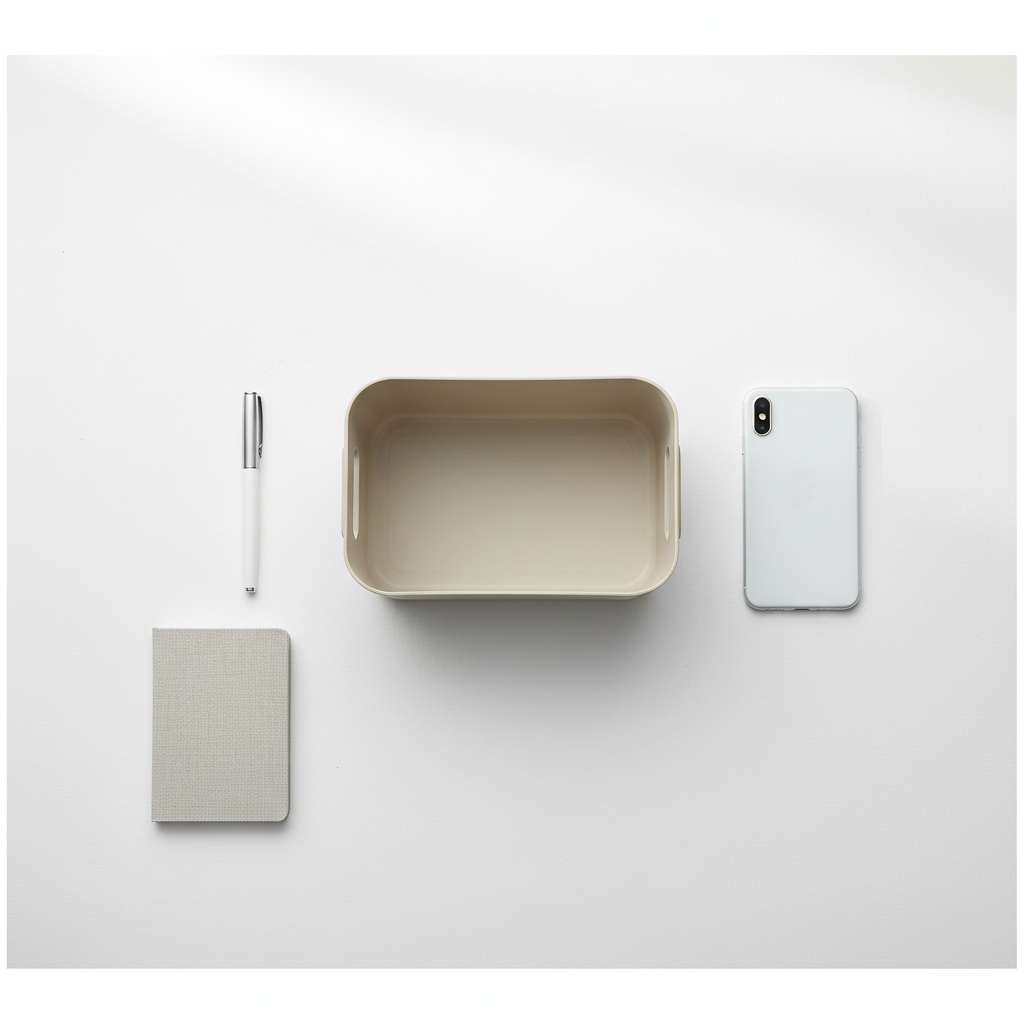 Praktisk oppbevaringsboks til toalettartikler og baderomstilbehør