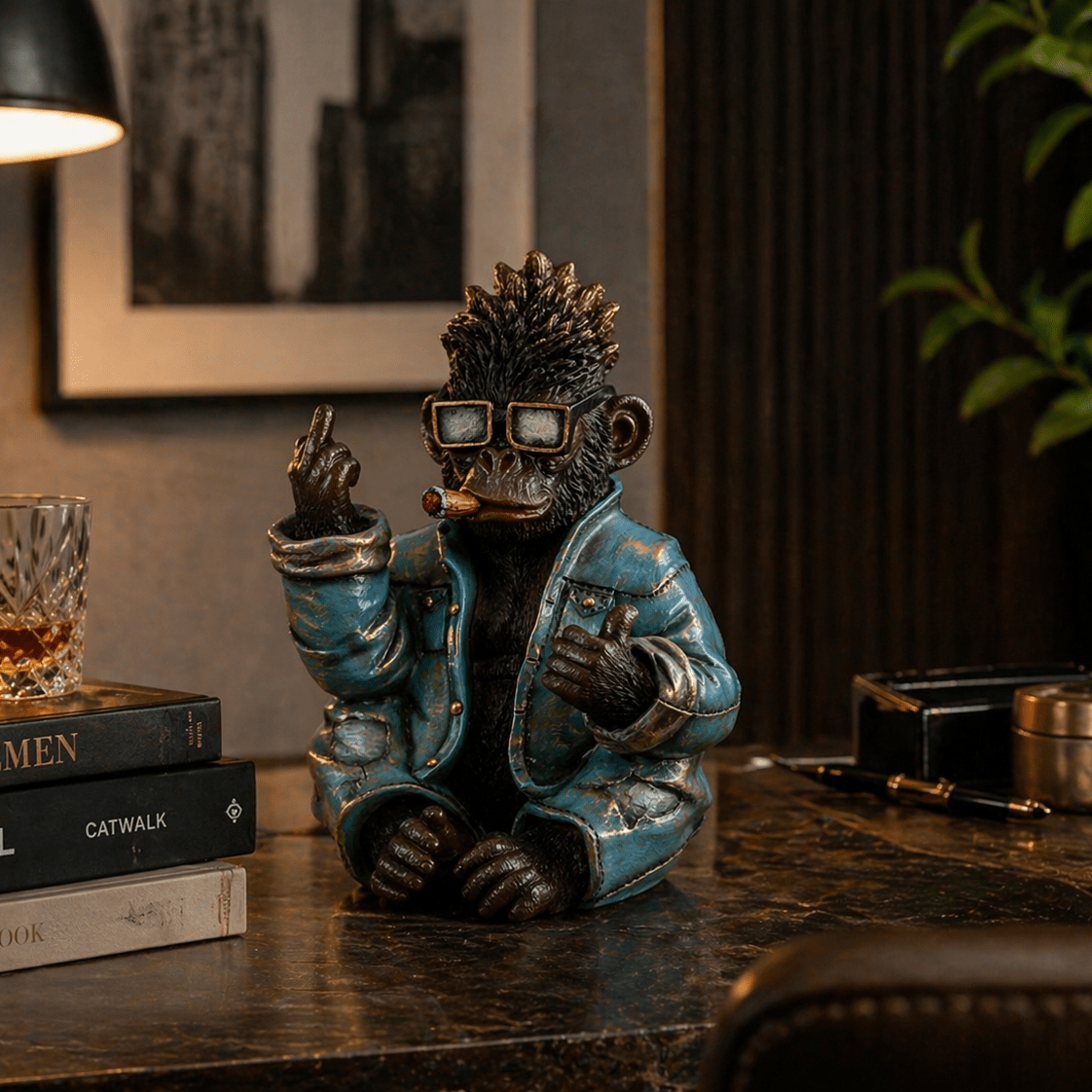 Rockeape figur blå/svart - Lindas Dekor